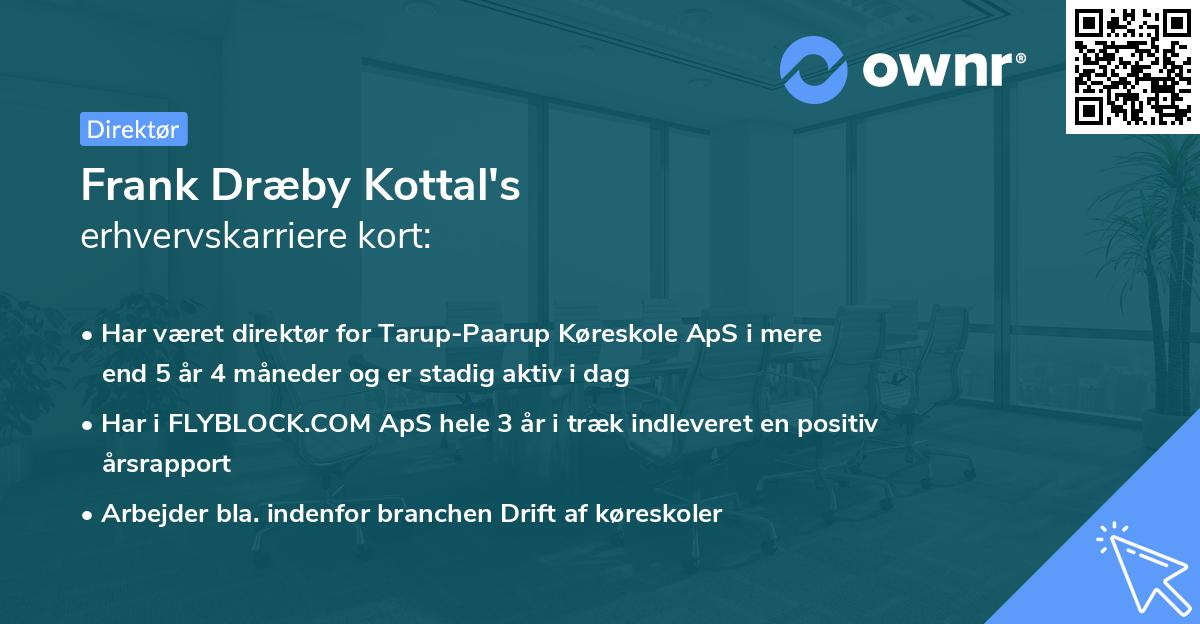 Frank Dræby Kottal's erhvervskarriere kort
