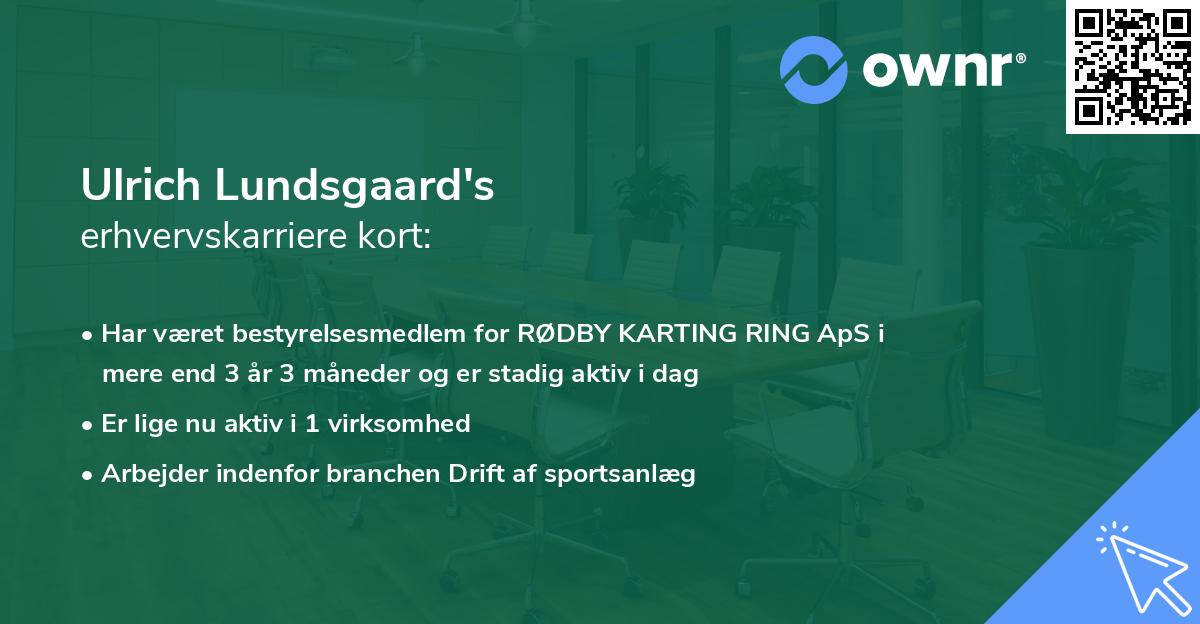 Ulrich Lundsgaard's erhvervskarriere kort