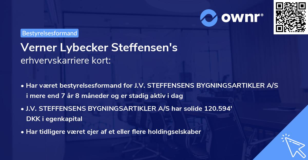 Verner Lybecker Steffensen's erhvervskarriere kort