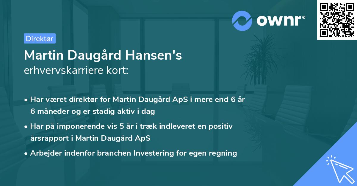 Martin Daugård Hansen's erhvervskarriere kort