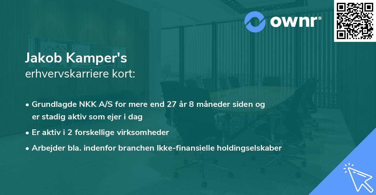 Jakob Kamper's erhvervskarriere kort