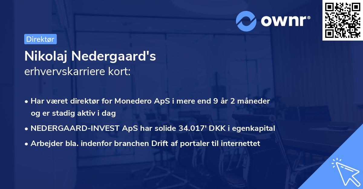 Nikolaj Nedergaard's erhvervskarriere kort