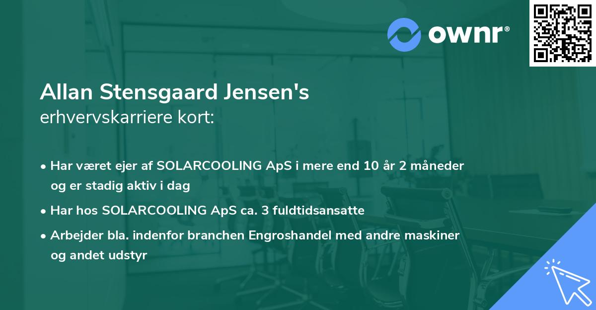 Allan Stensgaard Jensen's erhvervskarriere kort