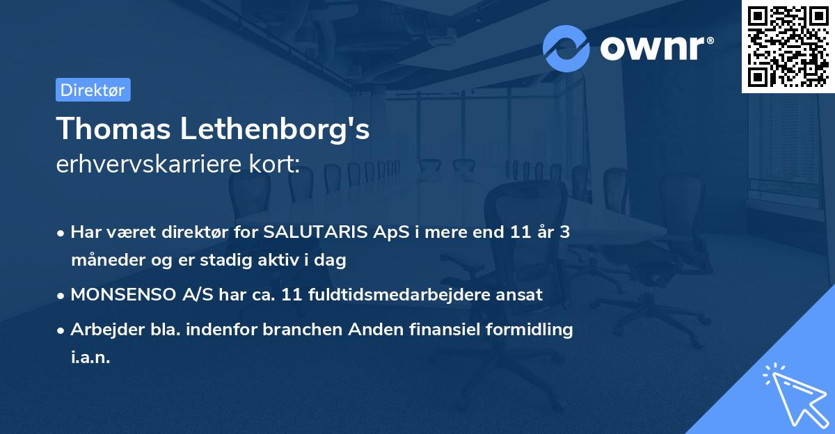 Thomas Lethenborg's erhvervskarriere kort