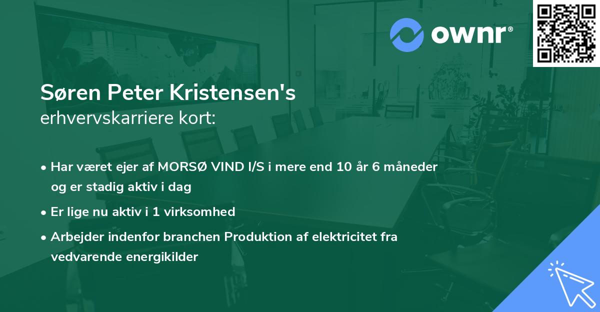 Søren Peter Kristensen's erhvervskarriere kort