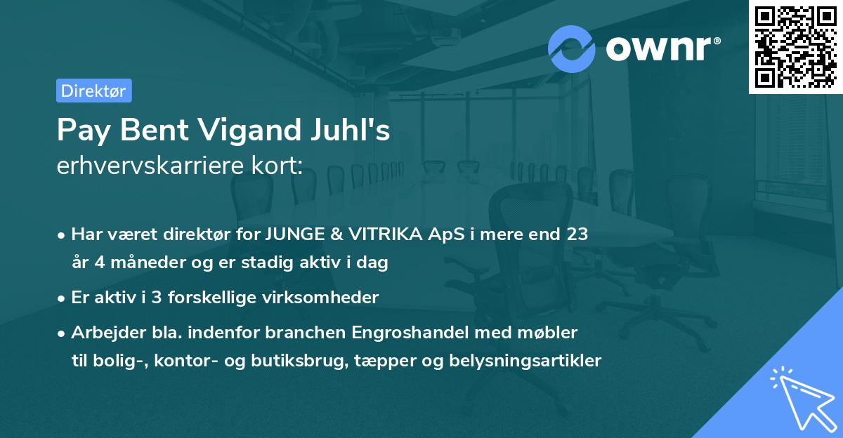 Pay Bent Vigand Juhl's erhvervskarriere kort