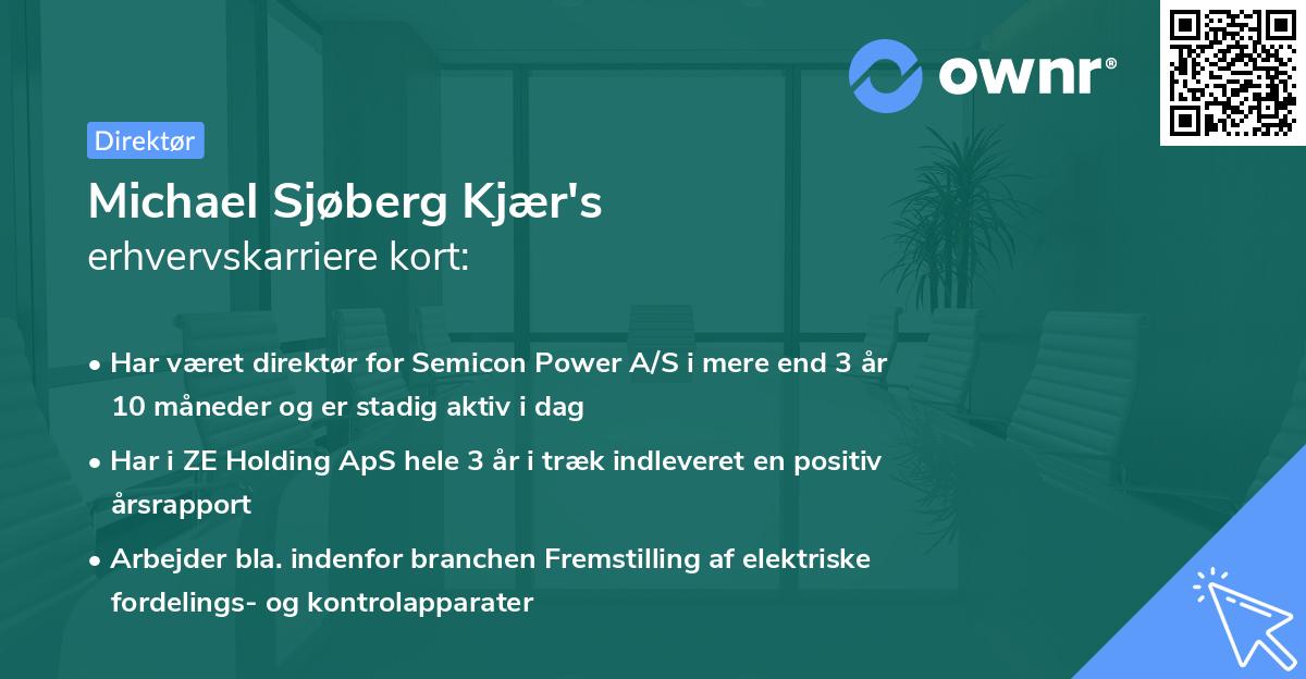 Michael Sjøberg Kjær's erhvervskarriere kort