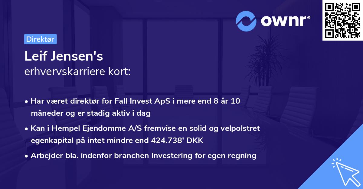 Leif Jensen's erhvervskarriere kort