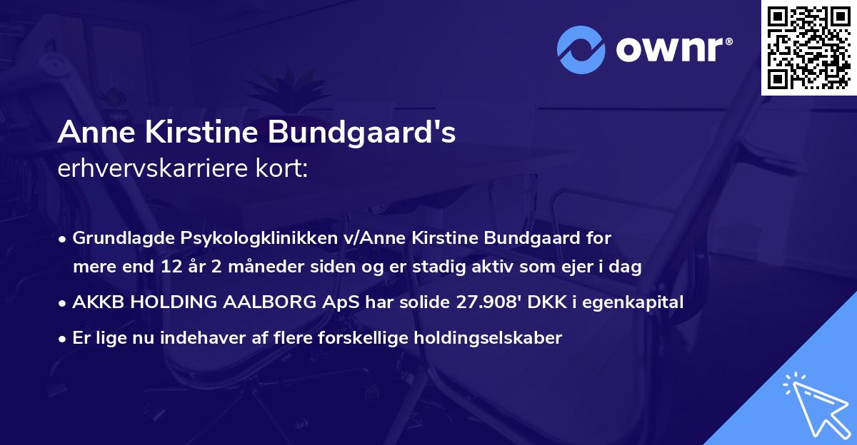 Anne Kirstine Bundgaard's erhvervskarriere kort