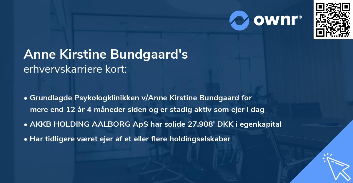 Anne Kirstine Bundgaard's erhvervskarriere kort