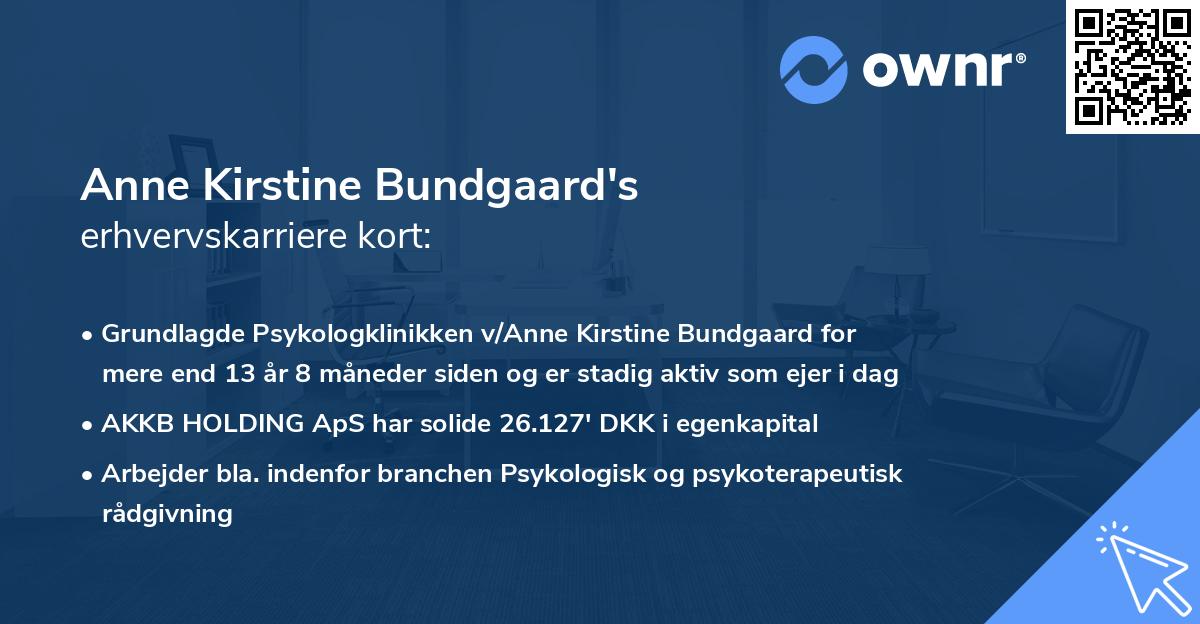 Anne Kirstine Bundgaard's erhvervskarriere kort