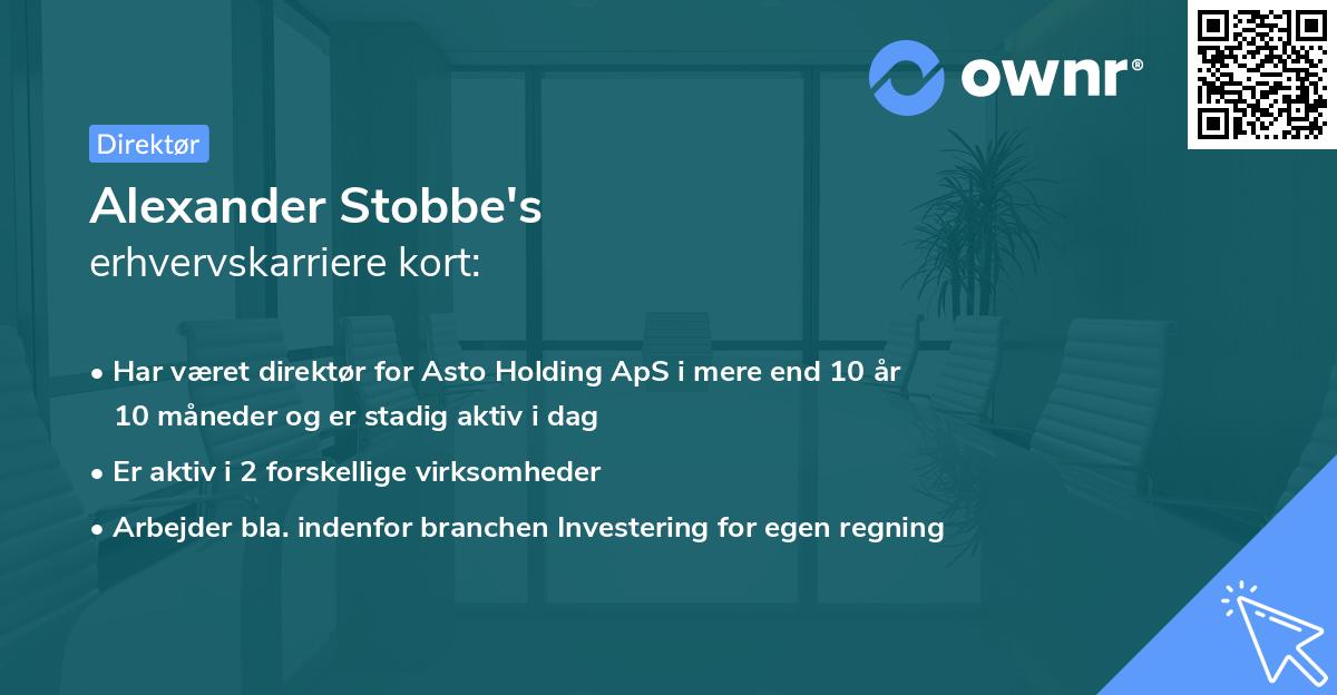 Alexander Stobbe's erhvervskarriere kort