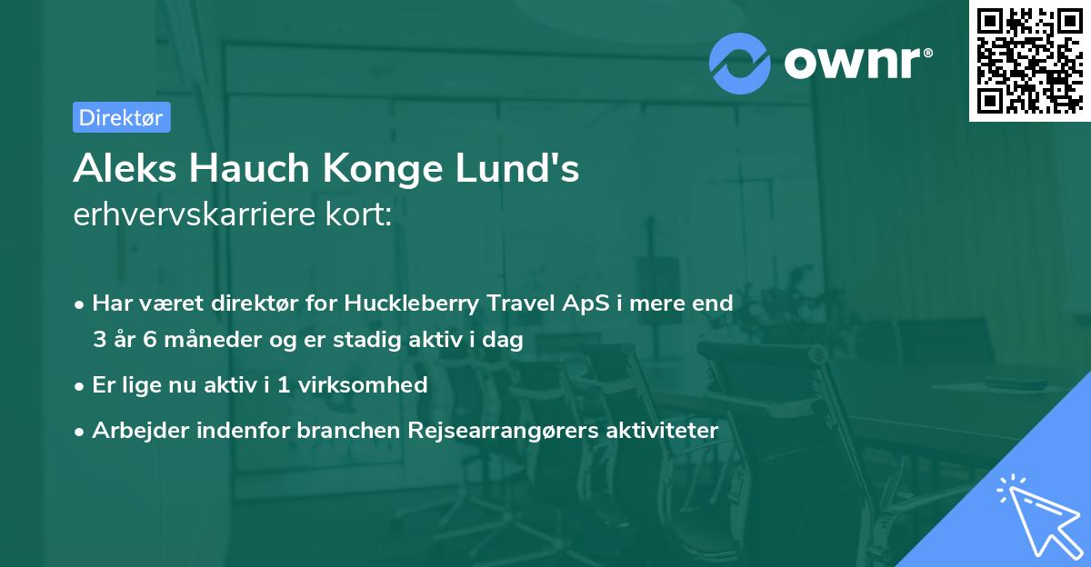 Aleks Hauch Konge Lund's erhvervskarriere kort