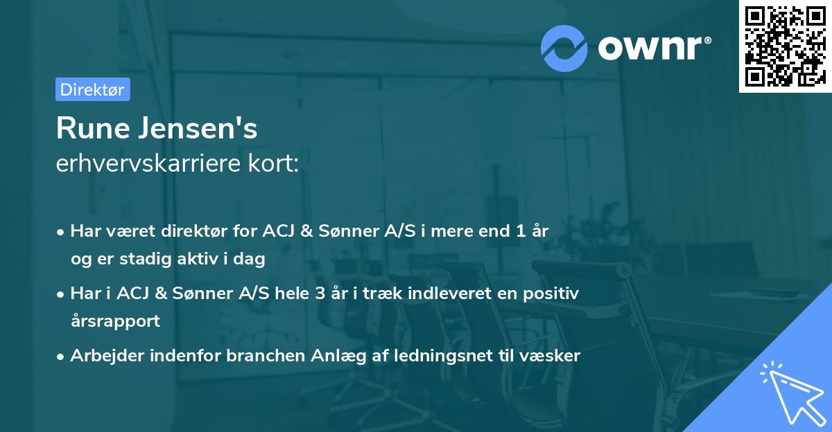 Rune Jensen's erhvervskarriere kort