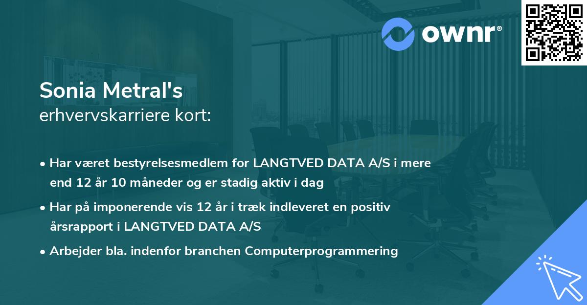 Sonia Metral's erhvervskarriere kort