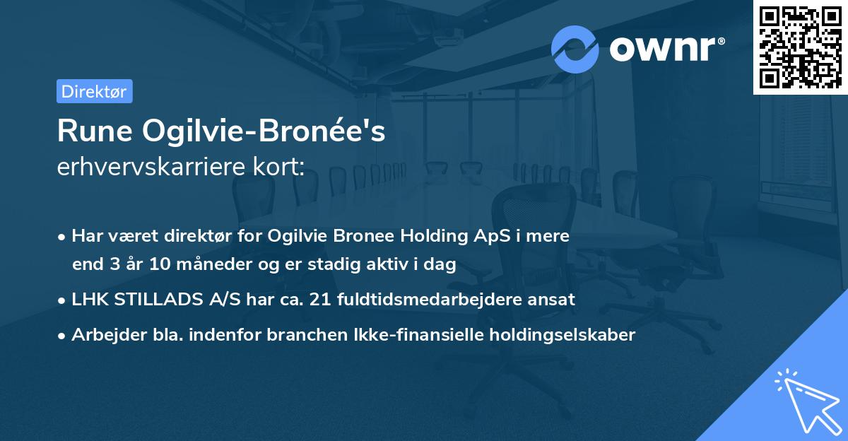 Rune Ogilvie-Bronée's erhvervskarriere kort