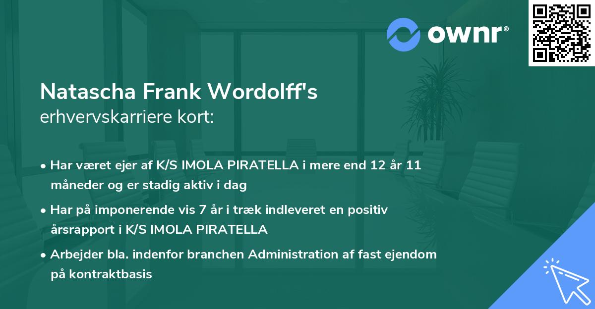 Natascha Frank Wordolff's erhvervskarriere kort