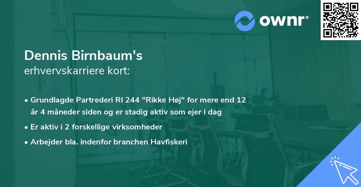Dennis Birnbaum's erhvervskarriere kort