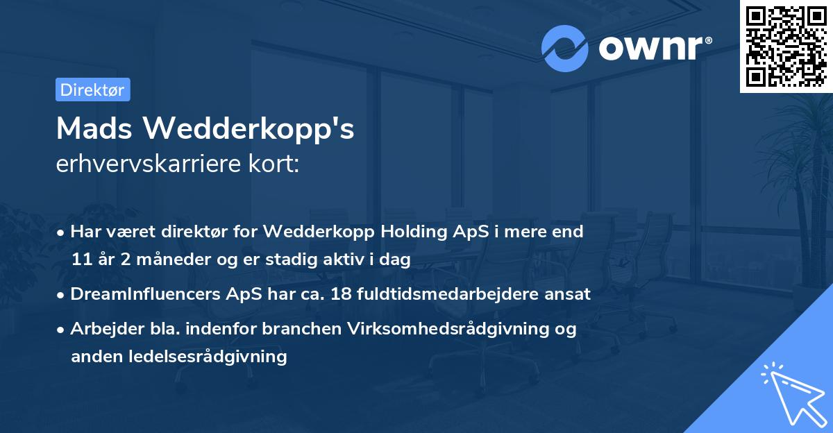 Mads Wedderkopp's erhvervskarriere kort
