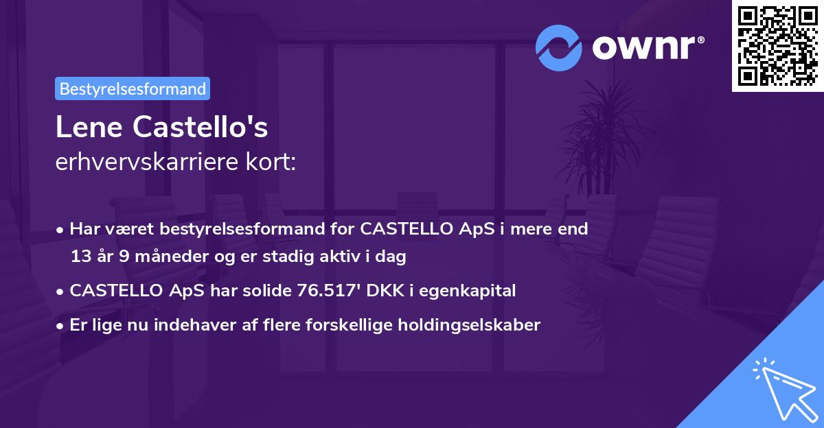 Lene Castello's erhvervskarriere kort