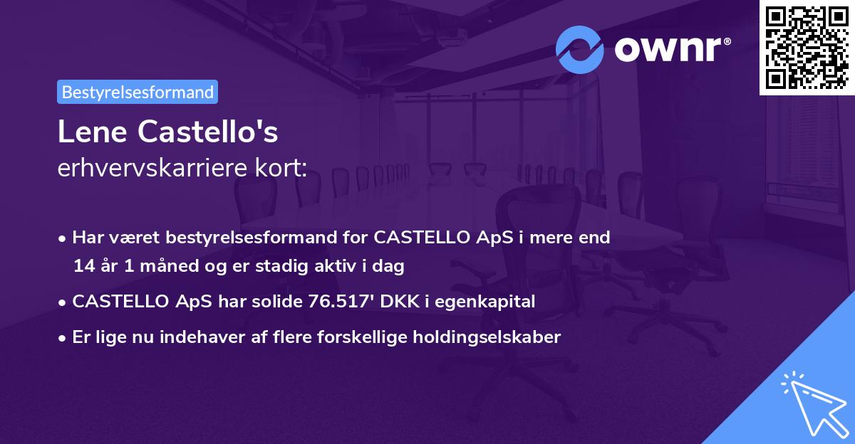 Lene Castello's erhvervskarriere kort