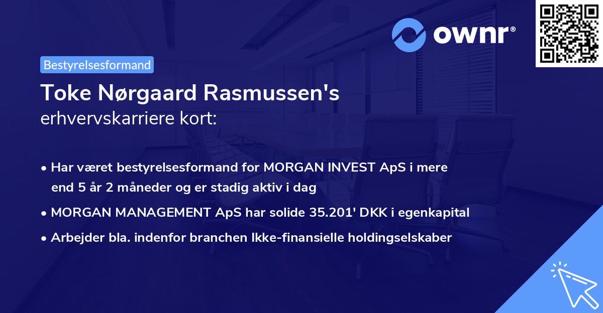 Toke Nørgaard Rasmussen's erhvervskarriere kort