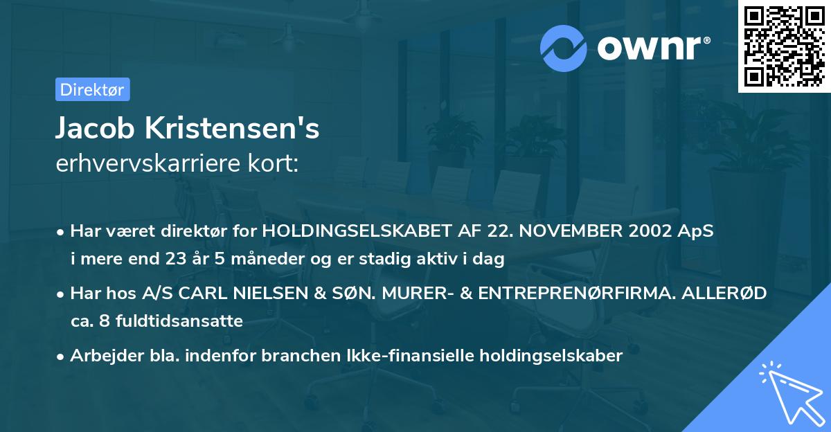 Jacob Kristensen's erhvervskarriere kort