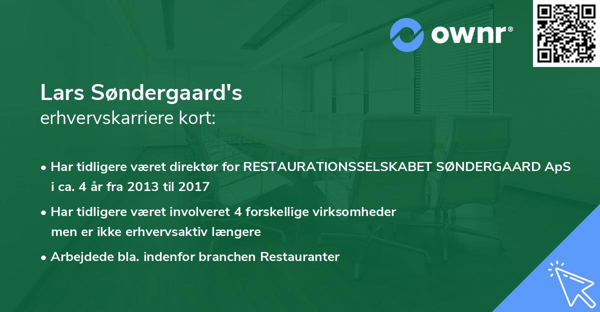Lars Søndergaard's erhvervskarriere kort