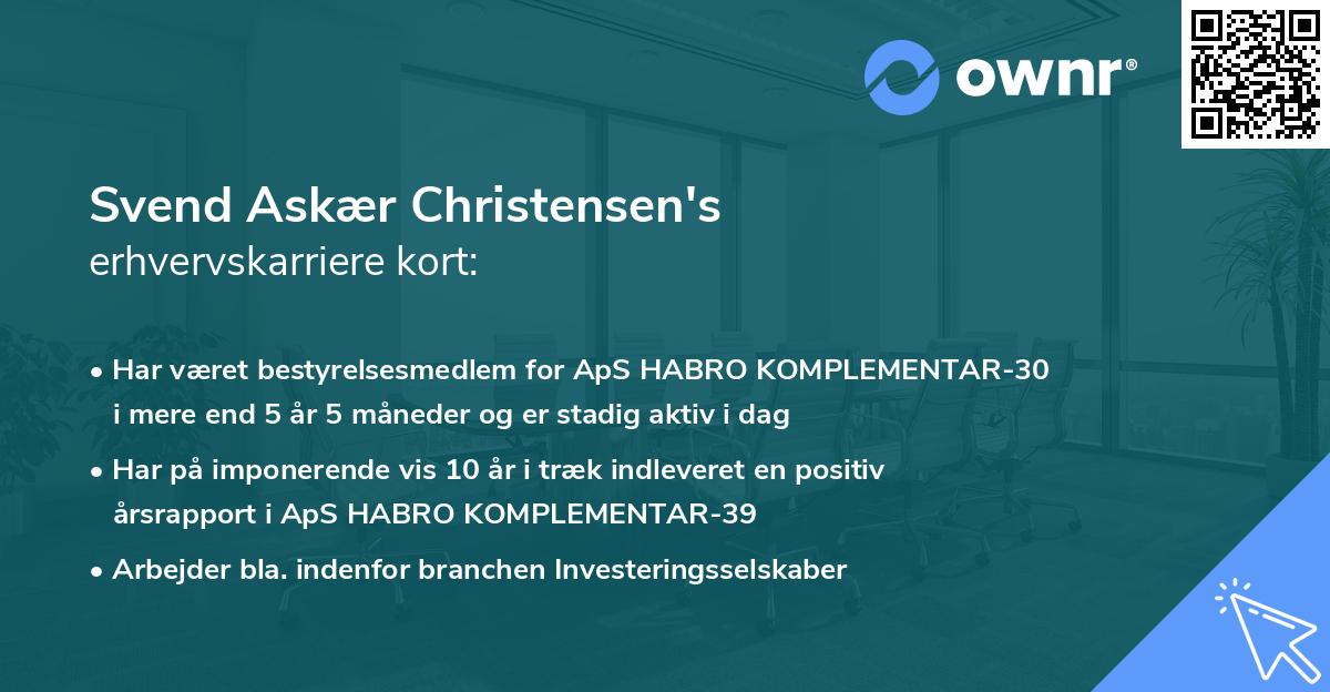 Svend Askær Christensen's erhvervskarriere kort