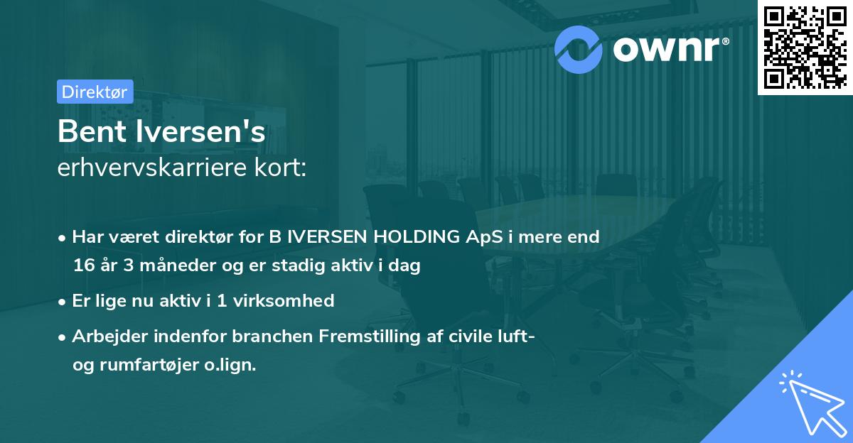 Bent Iversen's erhvervskarriere kort