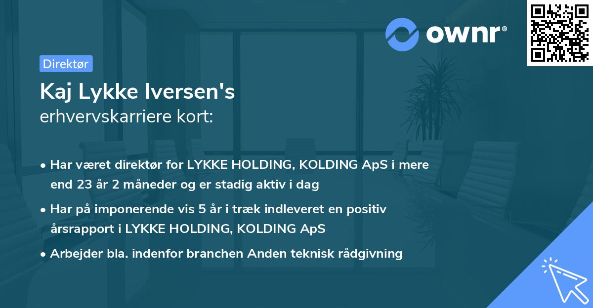 Kaj Lykke Iversen's erhvervskarriere kort