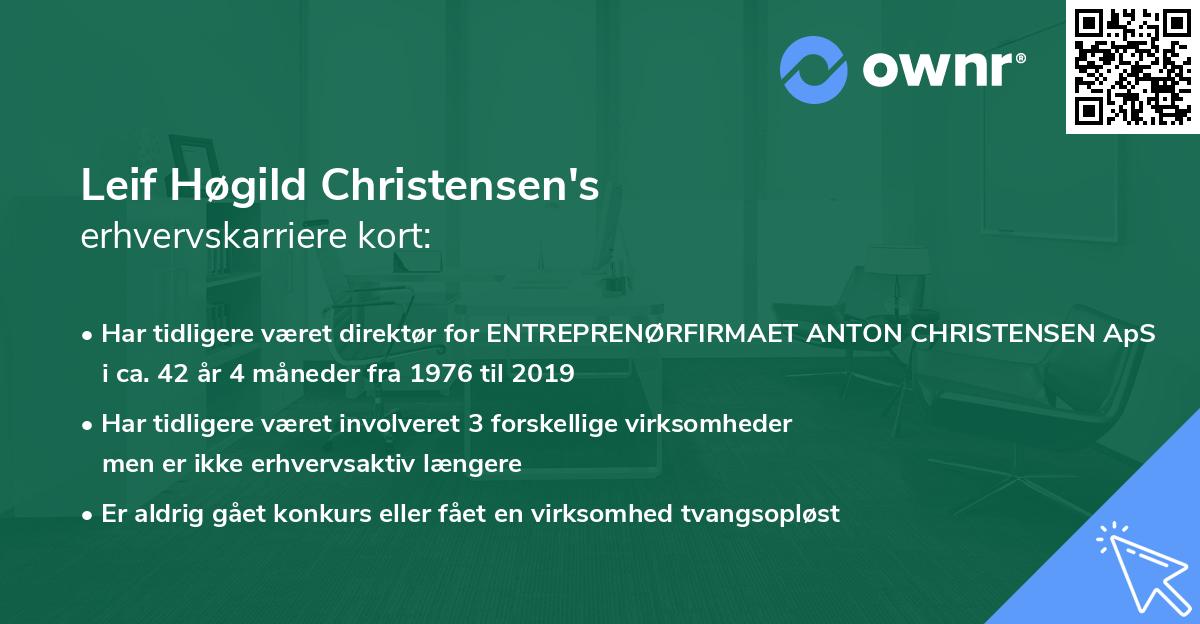 Leif Høgild Christensen's erhvervskarriere kort