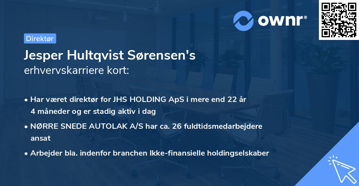 Jesper Hultqvist Sørensen's erhvervskarriere kort