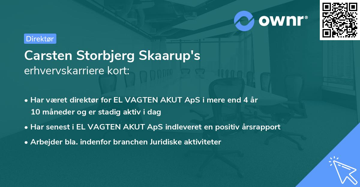 Carsten Storbjerg Skaarup's erhvervskarriere kort
