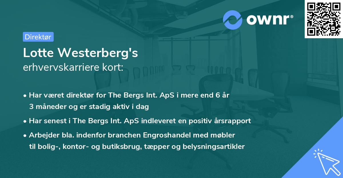 Lotte Westerberg's erhvervskarriere kort