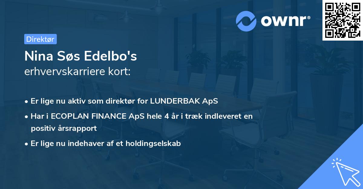 Nina Søs Edelbo's erhvervskarriere kort