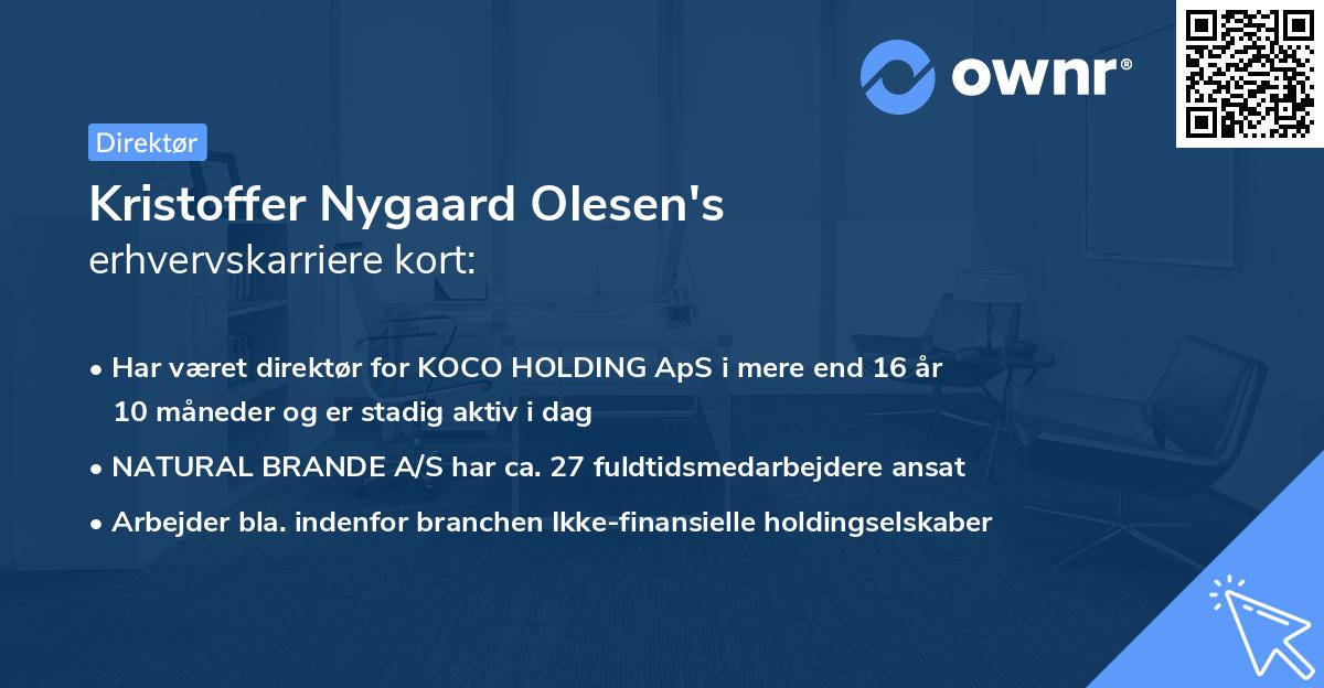 Kristoffer Nygaard Olesen's erhvervskarriere kort