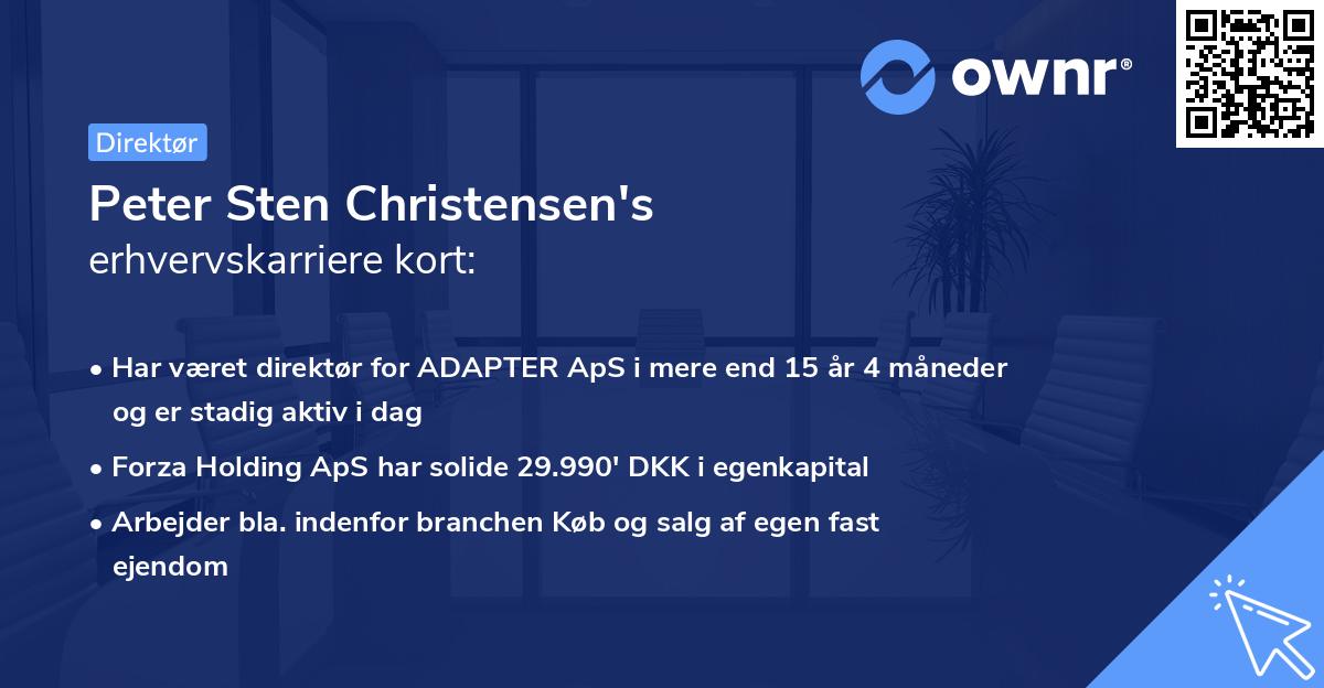 Peter Sten Christensen's erhvervskarriere kort