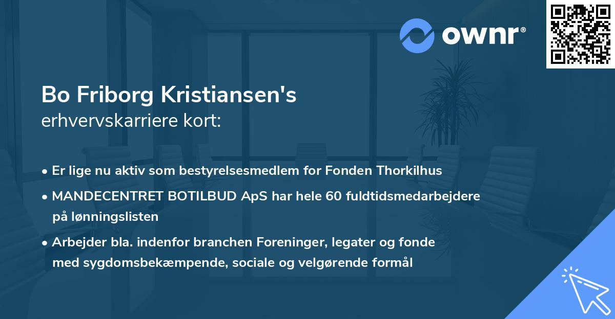 Bo Friborg Kristiansen's erhvervskarriere kort