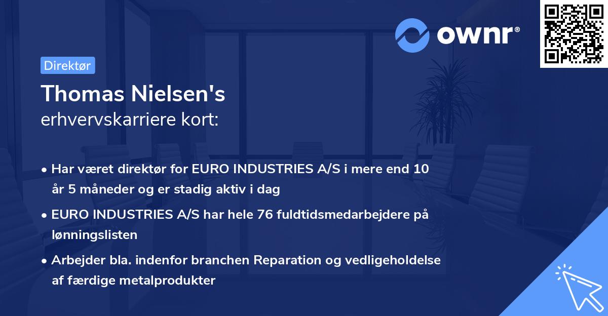 Thomas Nielsen's erhvervskarriere kort