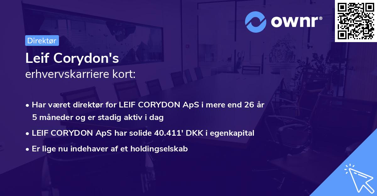 Leif Corydon's erhvervskarriere kort