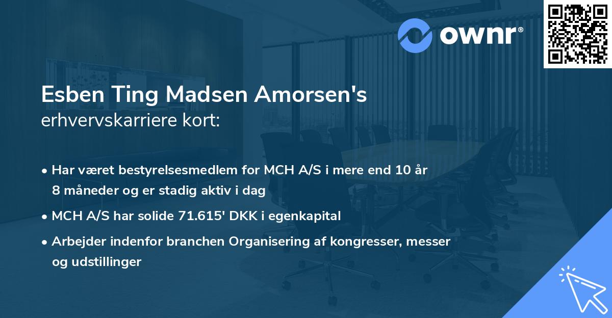 Esben Ting Madsen Amorsen's erhvervskarriere kort