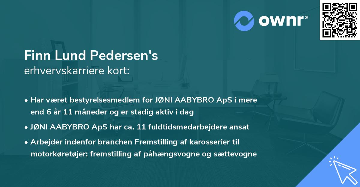 Finn Lund Pedersen's erhvervskarriere kort
