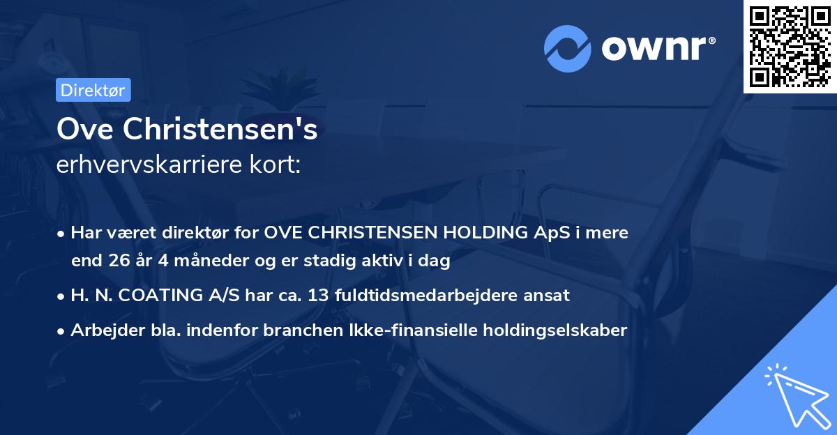 Ove Christensen's erhvervskarriere kort