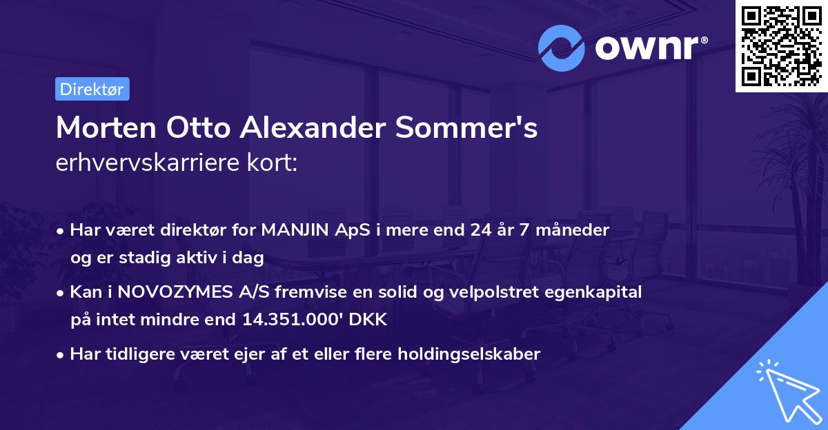 Morten Otto Alexander Sommer's erhvervskarriere kort