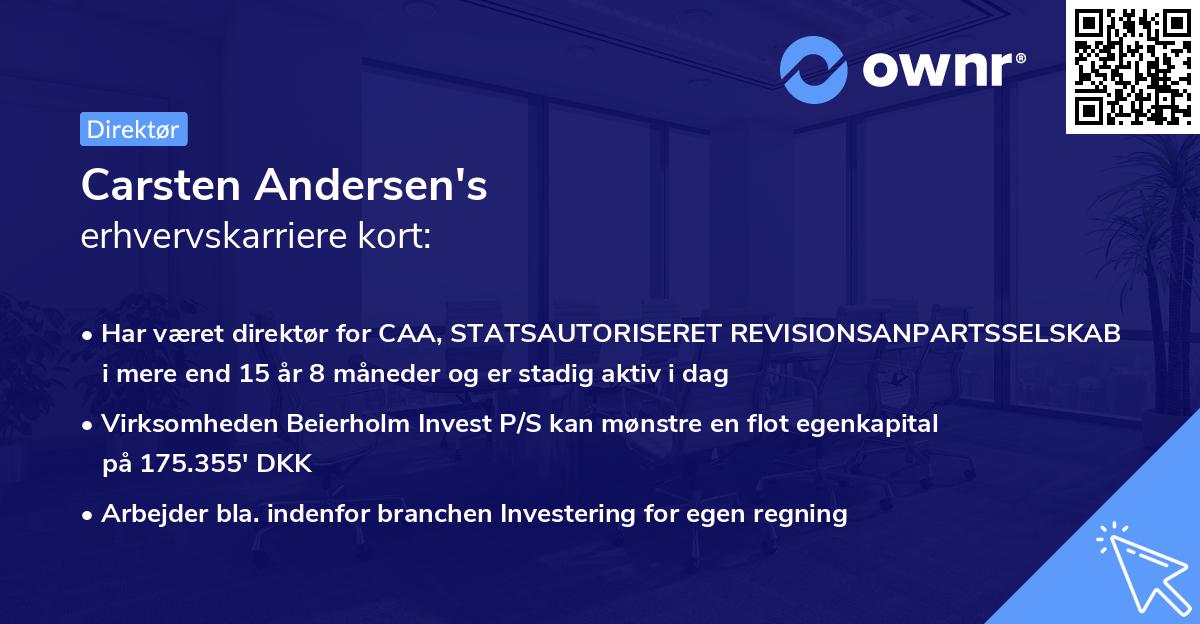 Carsten Andersen's erhvervskarriere kort