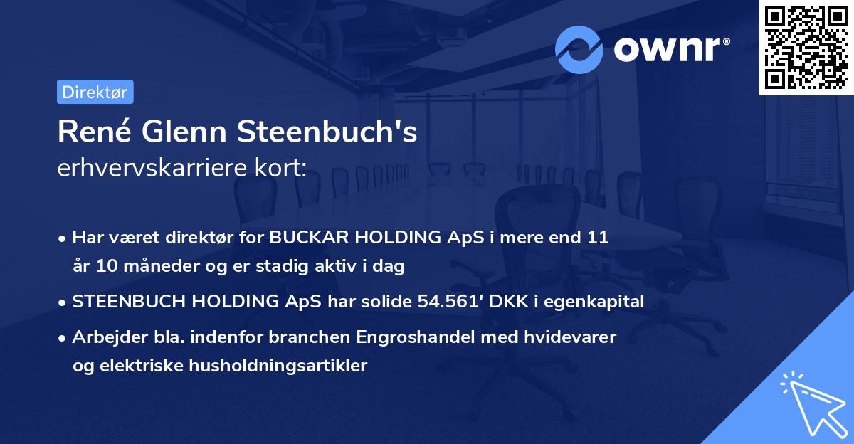 René Glenn Steenbuch's erhvervskarriere kort
