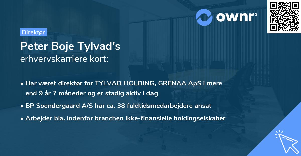 Peter Boje Tylvad's erhvervskarriere kort