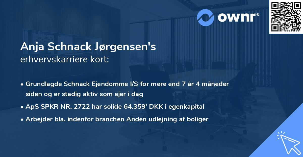 Anja Schnack Jørgensen's erhvervskarriere kort