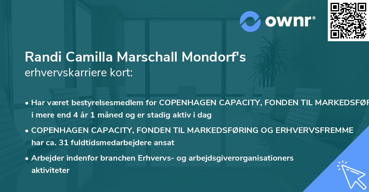 Randi Camilla Marschall Mondorf's erhvervskarriere kort